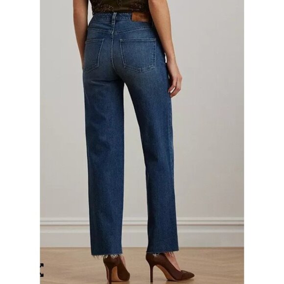 Lauren Ralph Lauren Women High Rise Relaxed Ankle Jeans Size 14 Harvest Wash - Picture 2 of 5